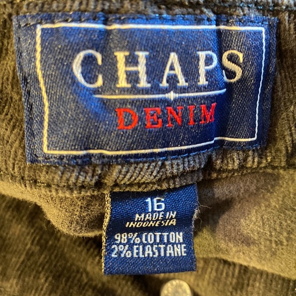 Chaps Denim dark brown Corduroy five pocket jeans size 16 - Picture 7 of 10